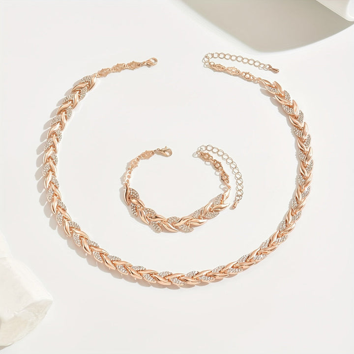 Delia | Sparkling Leaf Jewellery Set