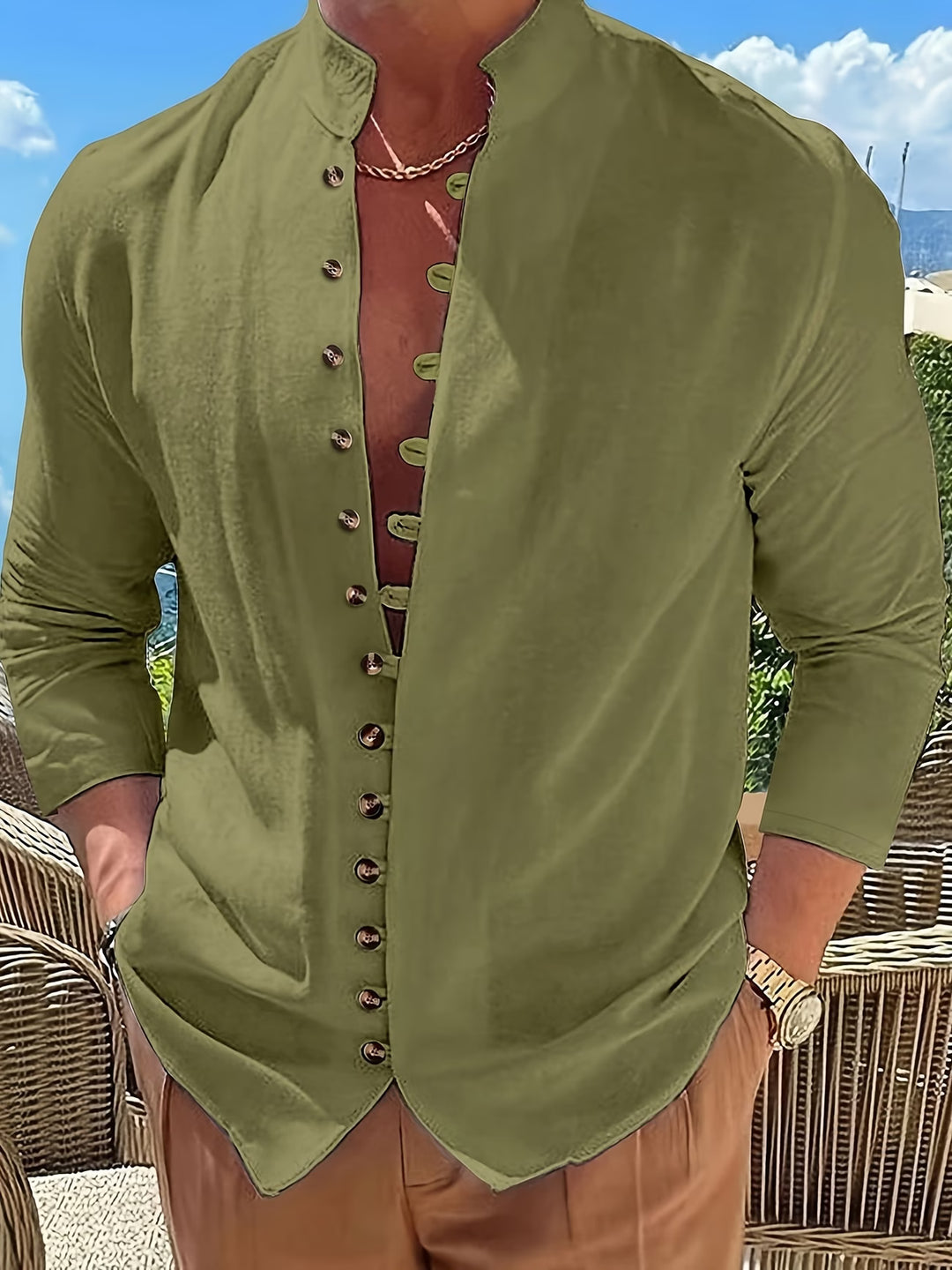 Benedict | Retro Loose Long Sleeve Button-Up Shirt
