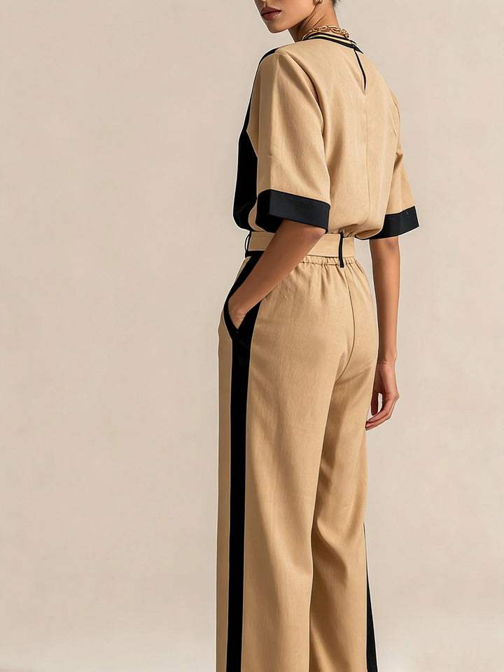 Belinda | Contrast-Trim Two-Piece Set