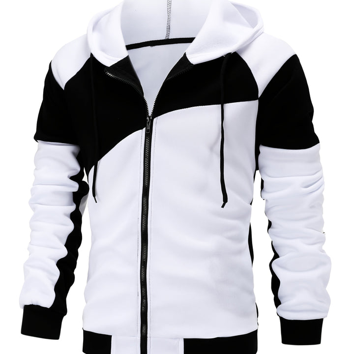 Xavier | Colour Block Zip-Up Hooded Jacket