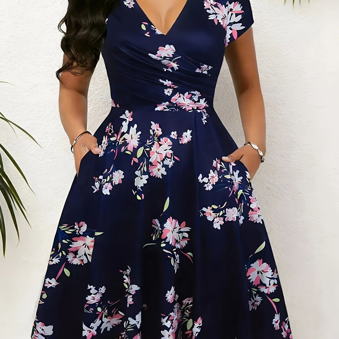 Nadine | Elegant Floral Midi Dress