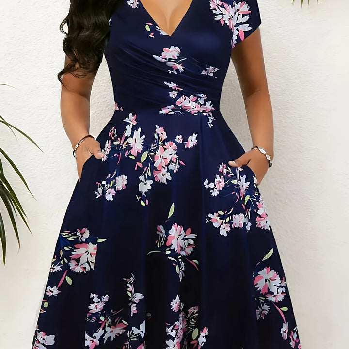 Nadine | Elegant Floral Midi Dress