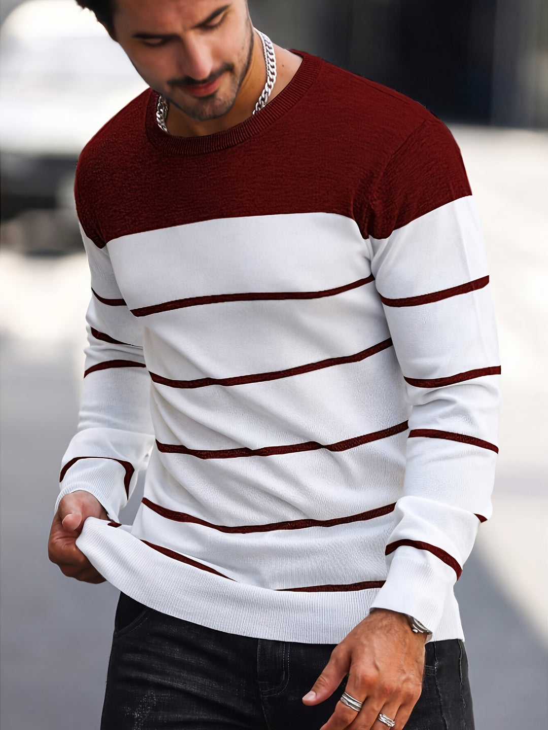 Rory | Colour-Block Striped Pullover