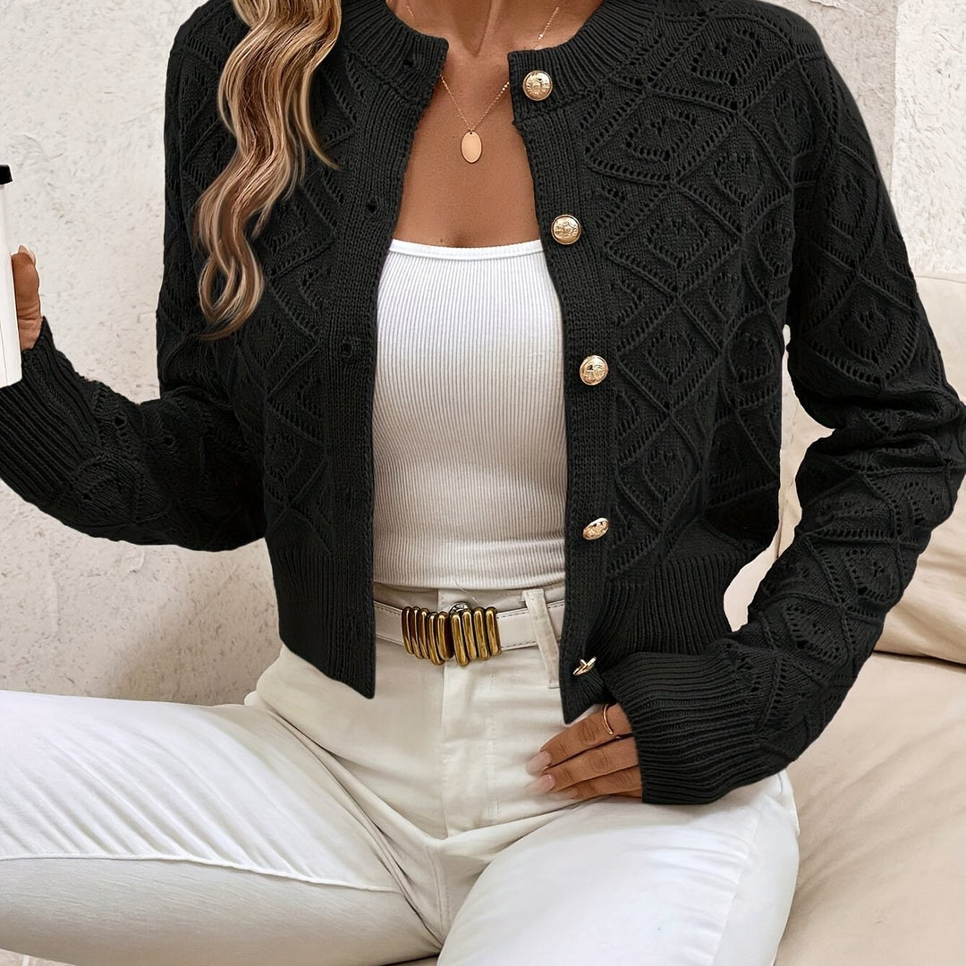 Loretta | Textured Button-Front Cardigan