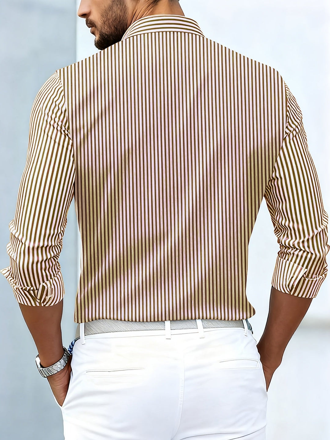 Sterling | Refined Striped Long Sleeve Shirt