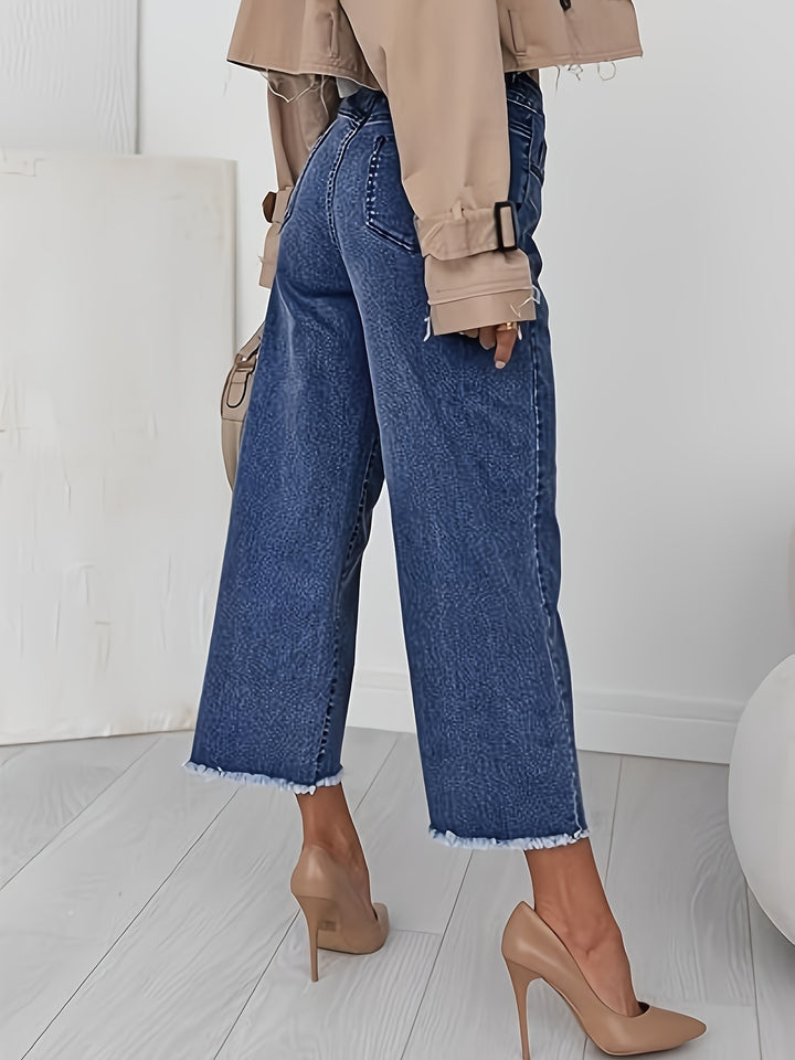 Ramona | Washed Straight-Leg Cropped Jeans