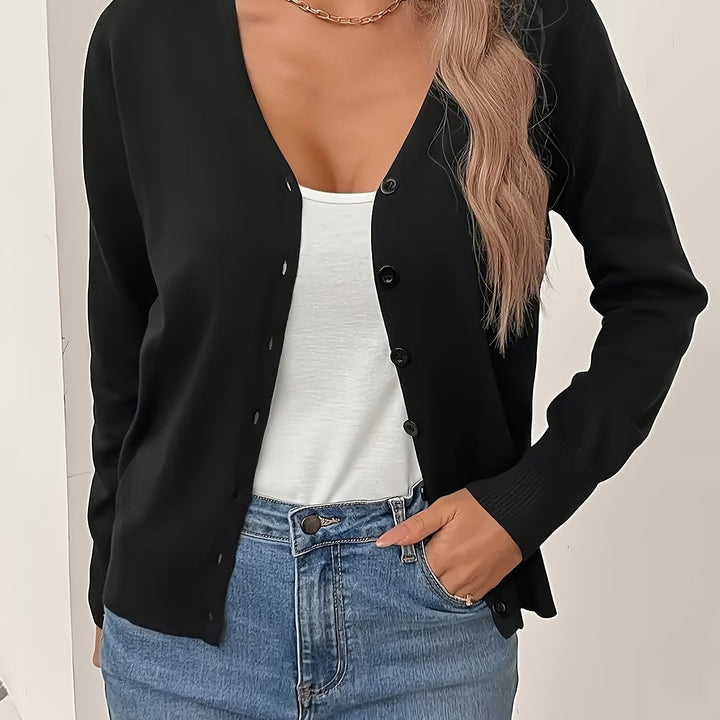 Annabel | Button-Front V-Neck Cardigan