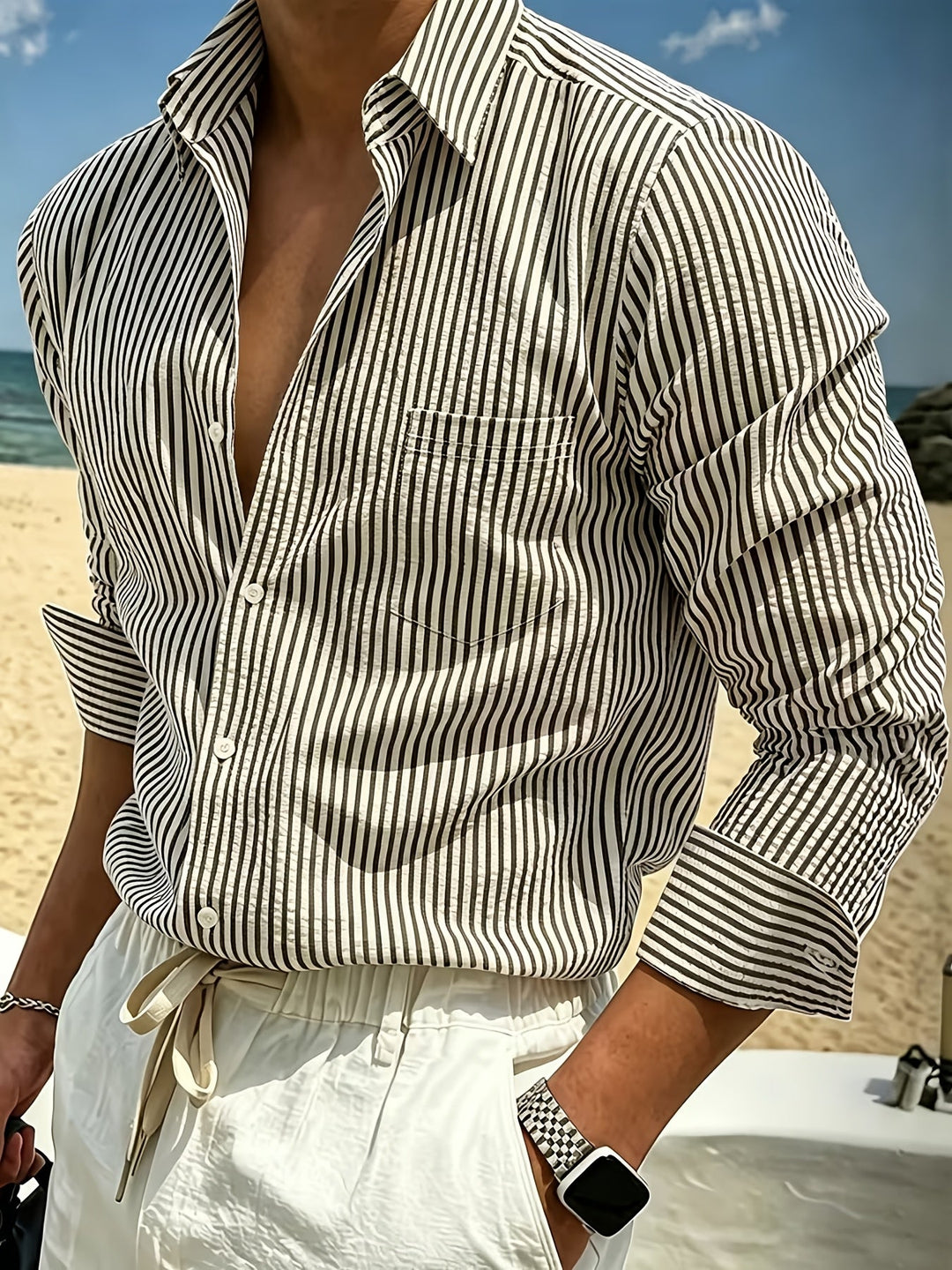 Byron | Coastal Striped Long Sleeve Shirt