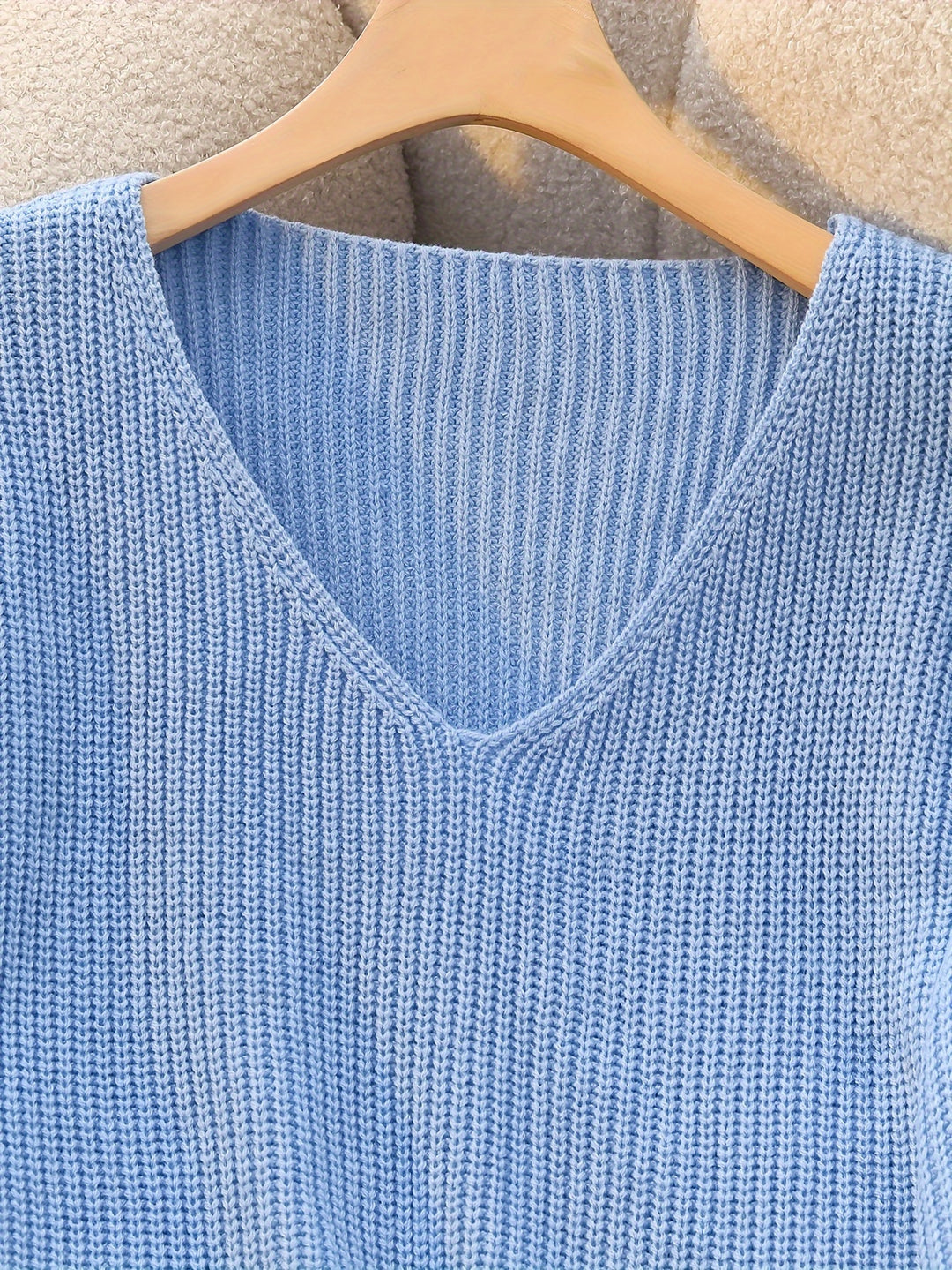 Elspeth | Button-Cuff V-Neck Jumper