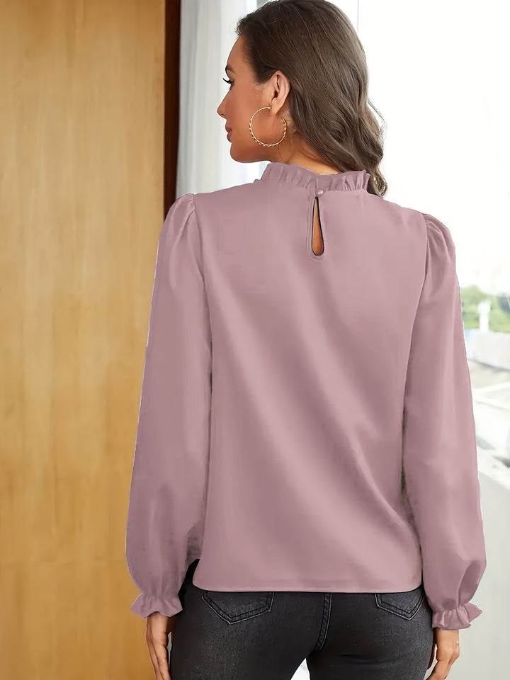 Katherine | Ruffle-Collar Puff Sleeve Blouse