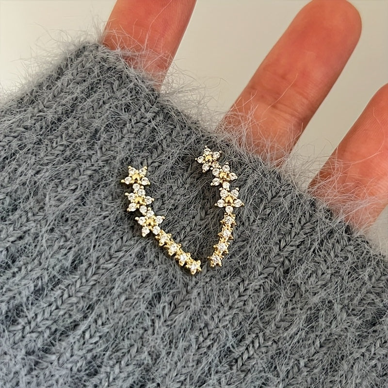 Constance | Timeless Floral Climber Earrings