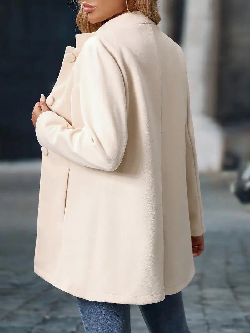 Helene | Stand-Collar Button Coat