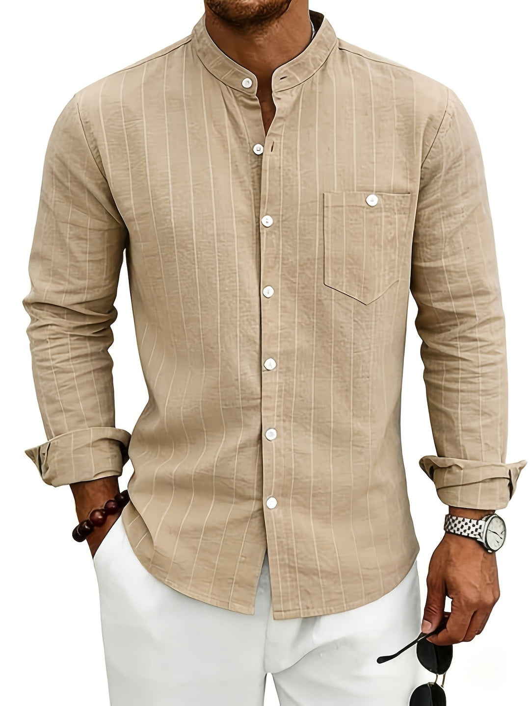 Wesley | Refined Striped Long-Sleeve Shirt