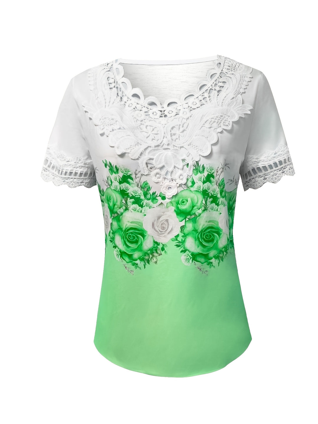 Marguerite | Lace-Trimmed Floral Top