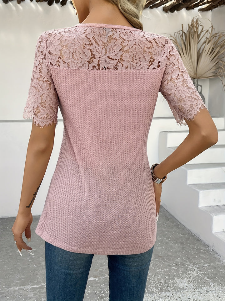 Josie | Lace-Trimmed Button-Detail Tunic