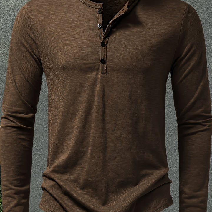 Rhys | Button-Placket Long-Sleeve Henley