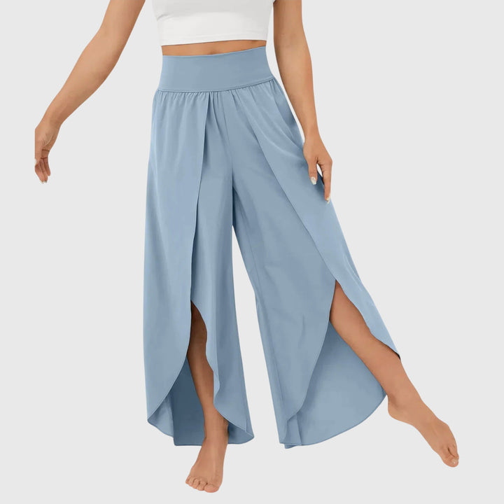 Selene | Flowing Wide-Leg Split Trousers