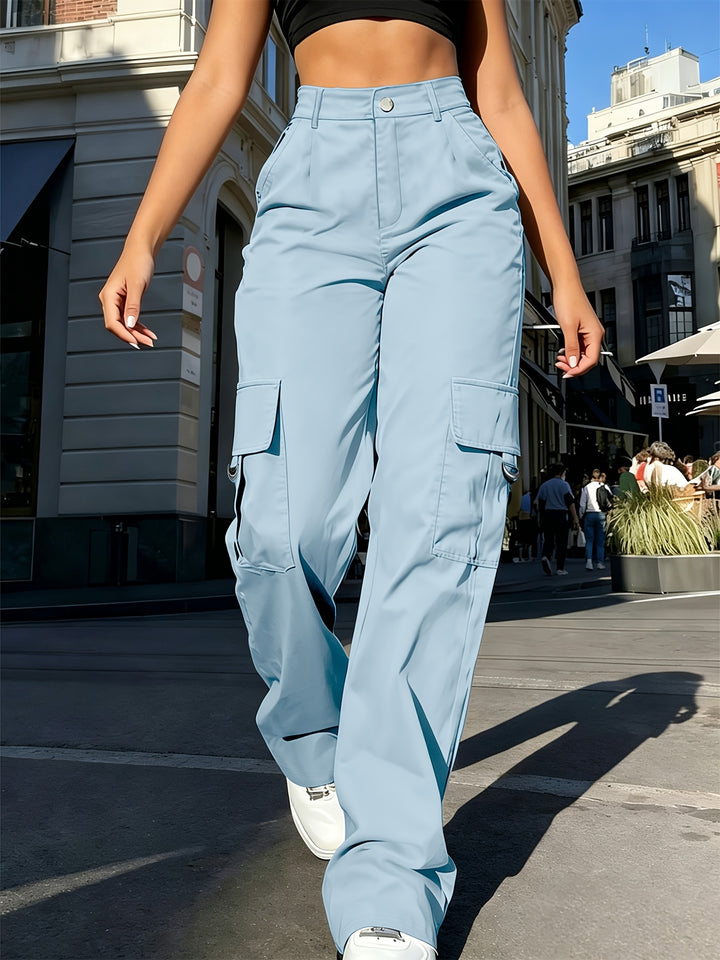 Sadie | High-Waisted Wide-Leg Cargo Trousers