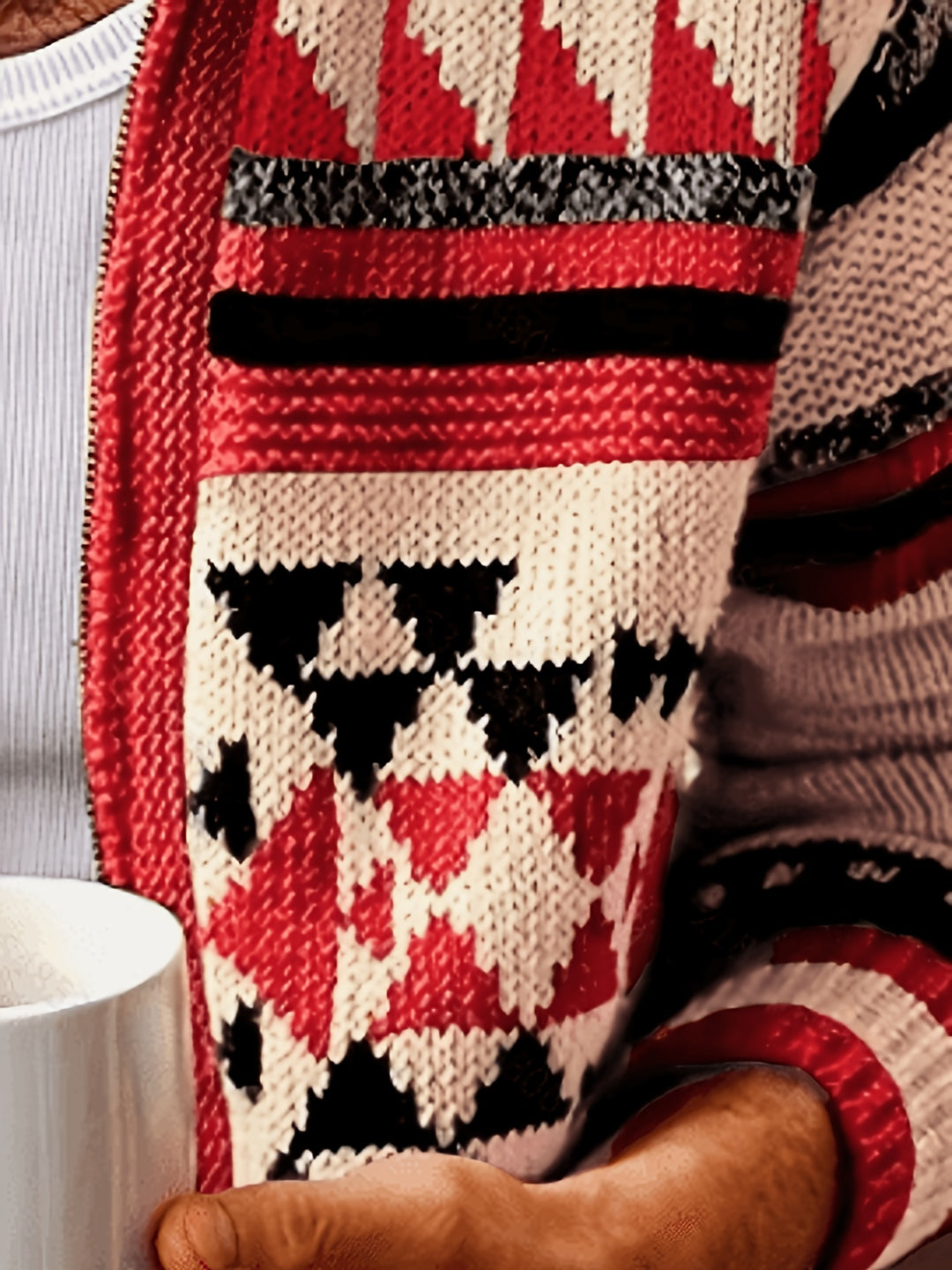 Rylan | Patterned Zip-Up Cardigan