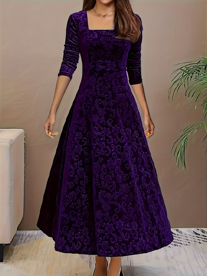 Renata | Elegant Mid Sleeve Floral Dress