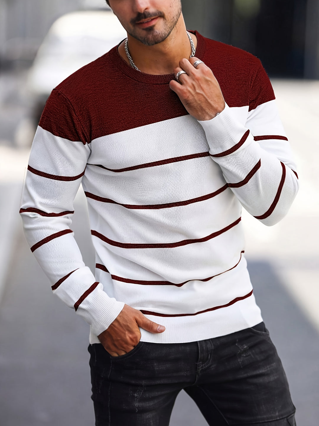 Rory | Colour-Block Striped Pullover