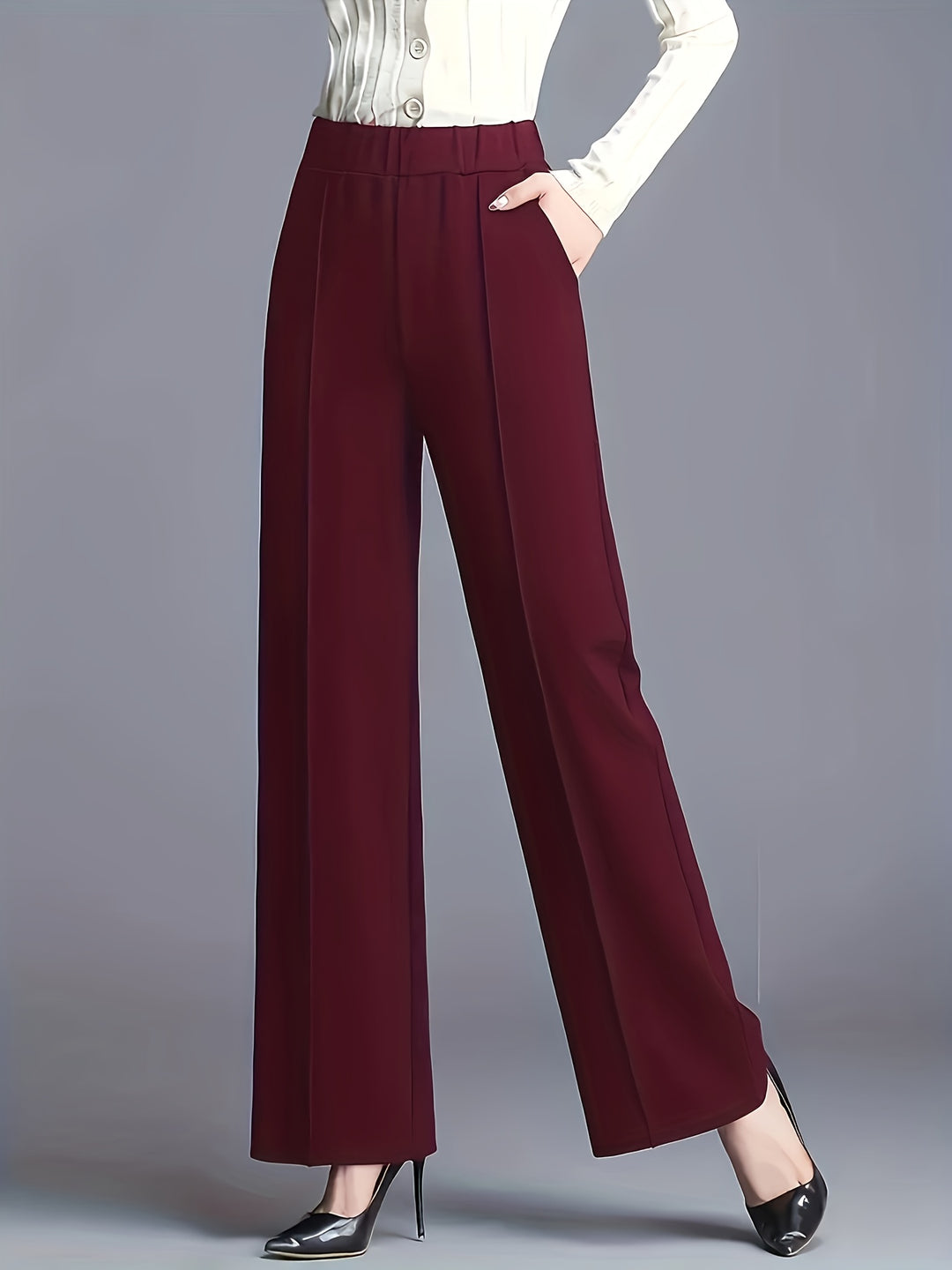 Marlene | High-Waisted Straight-Leg Trousers
