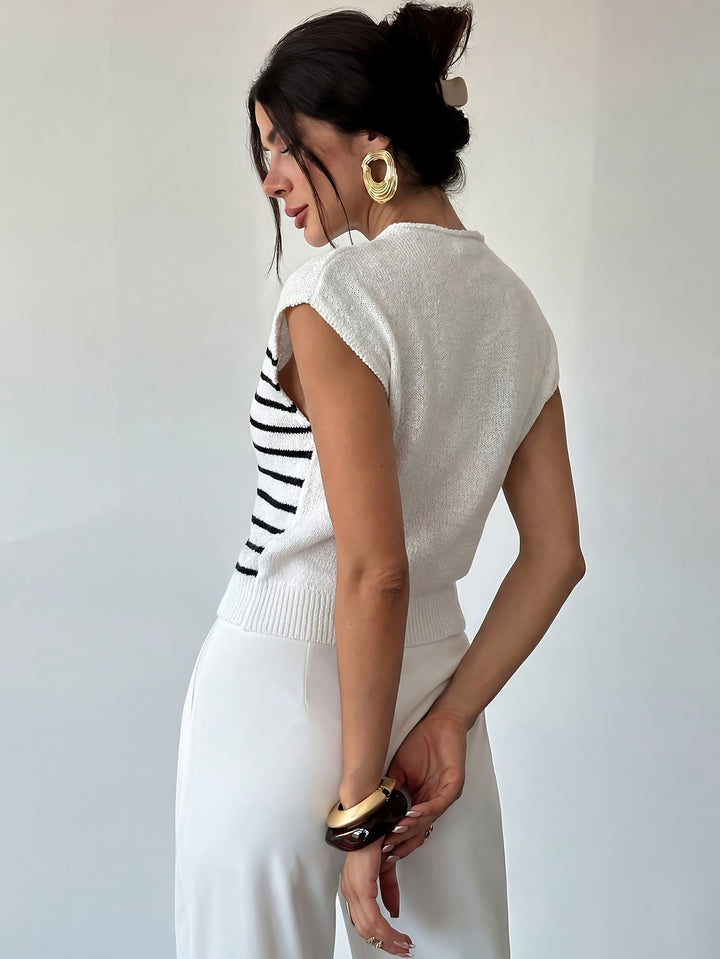 Tamsin | Mock Neck Cap-Sleeve Top
