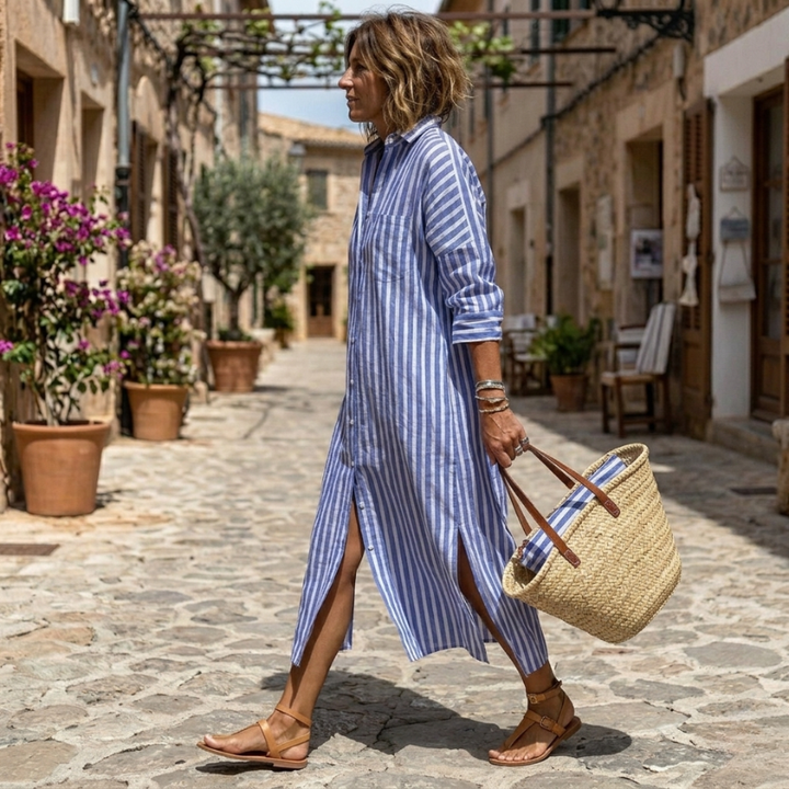 Juliet | Relaxed Striped Shirt Dress
