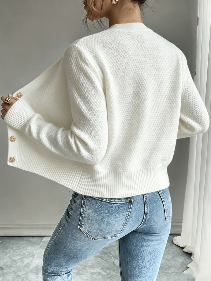 Cecilia | Cable-Knit Button-Front Cardigan