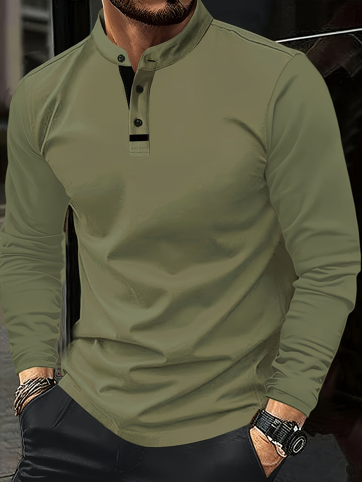 Reginald | Refined Long-Sleeve Henley Shirt