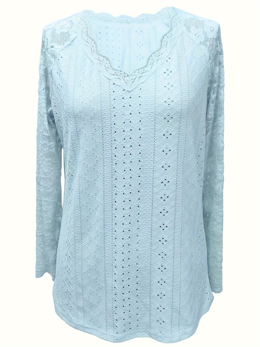 Rosetta | Lace-Sleeve Tie-Neck Top