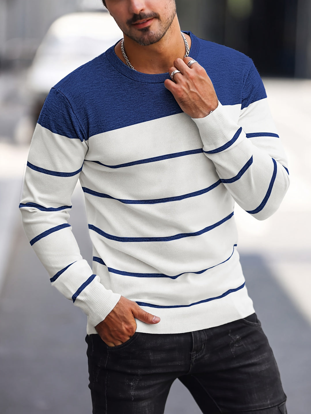 Rory | Colour-Block Striped Pullover