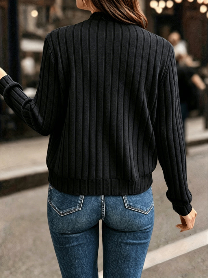 Sloane | Refined Ribbed Zip-Up Jacket