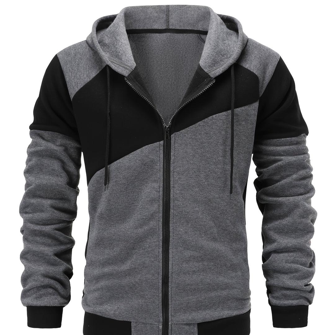 Xavier | Colour Block Zip-Up Hooded Jacket