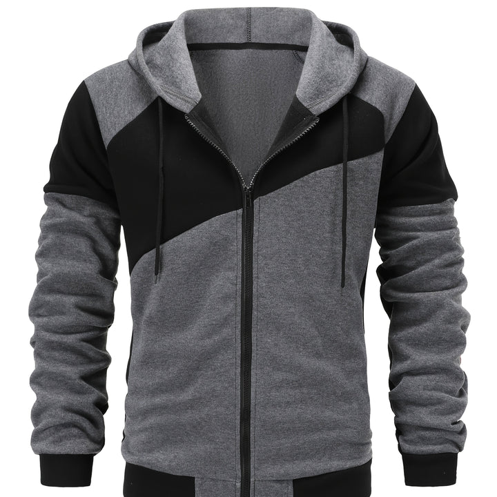 Xavier | Colour Block Zip-Up Hooded Jacket