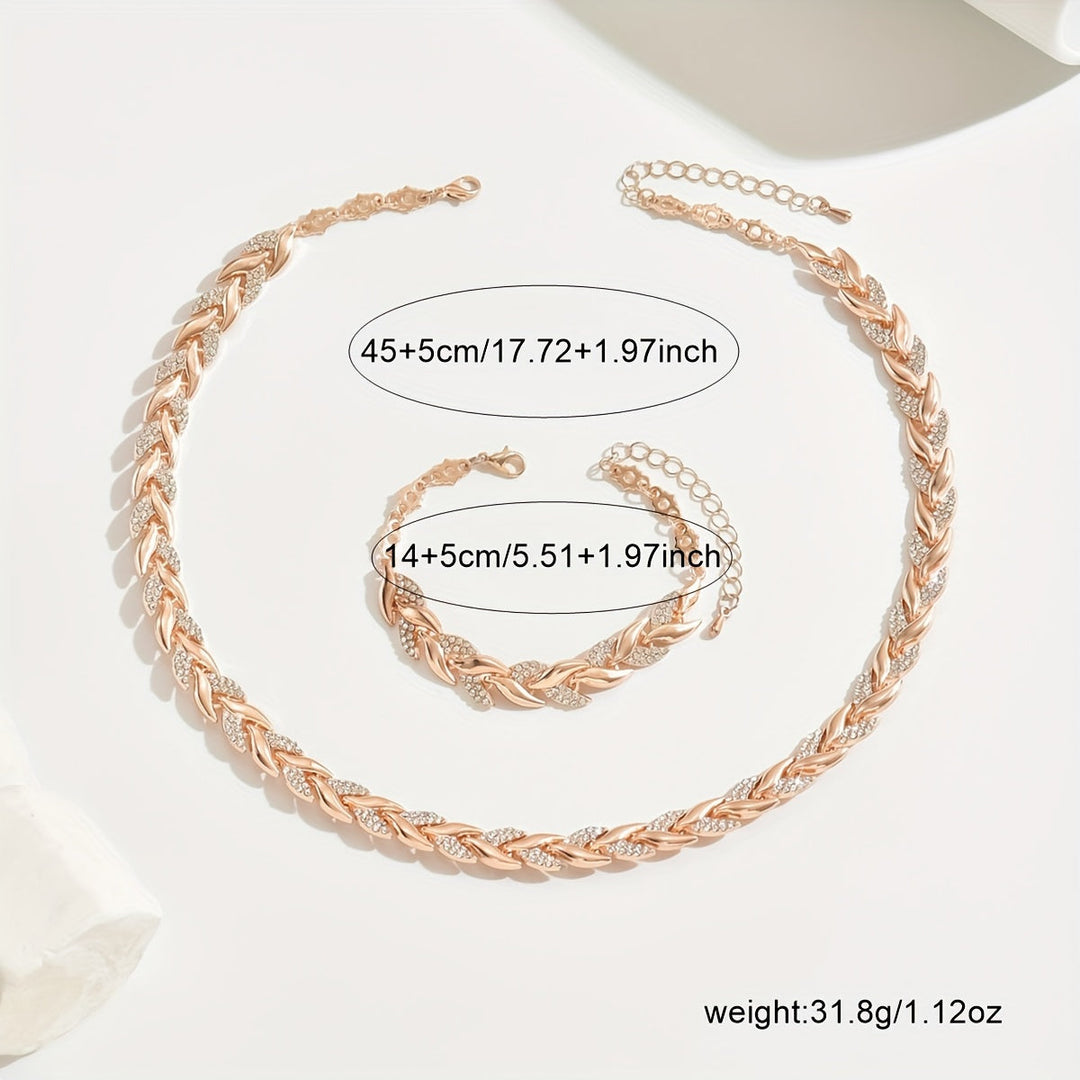 Delia | Sparkling Leaf Jewellery Set
