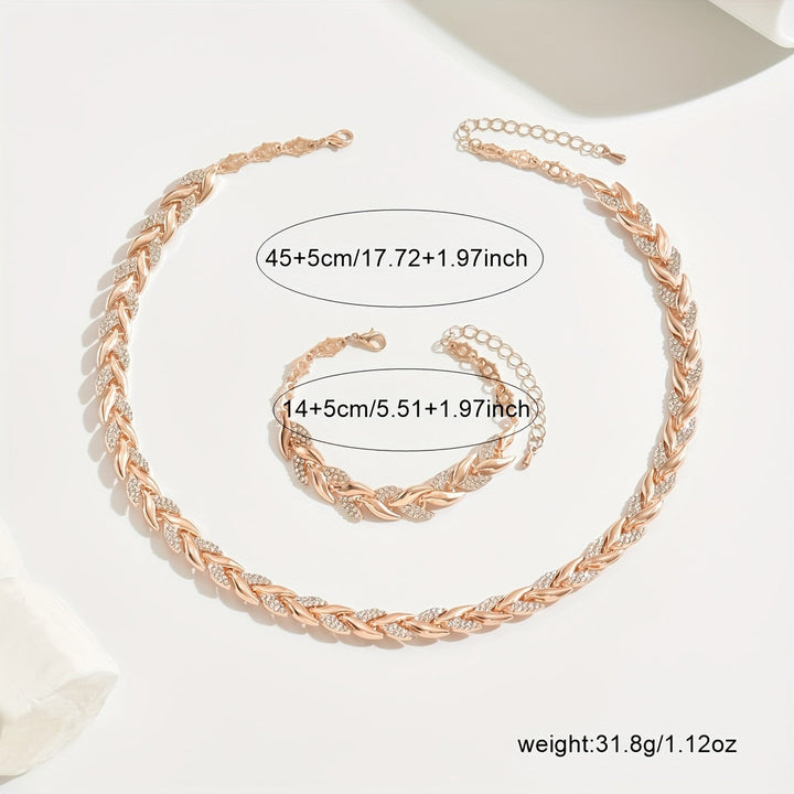 Delia | Sparkling Leaf Jewellery Set