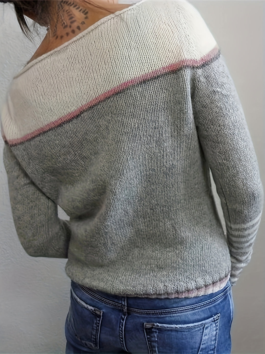 Annika | Colour-Block Boat Neck Sweater