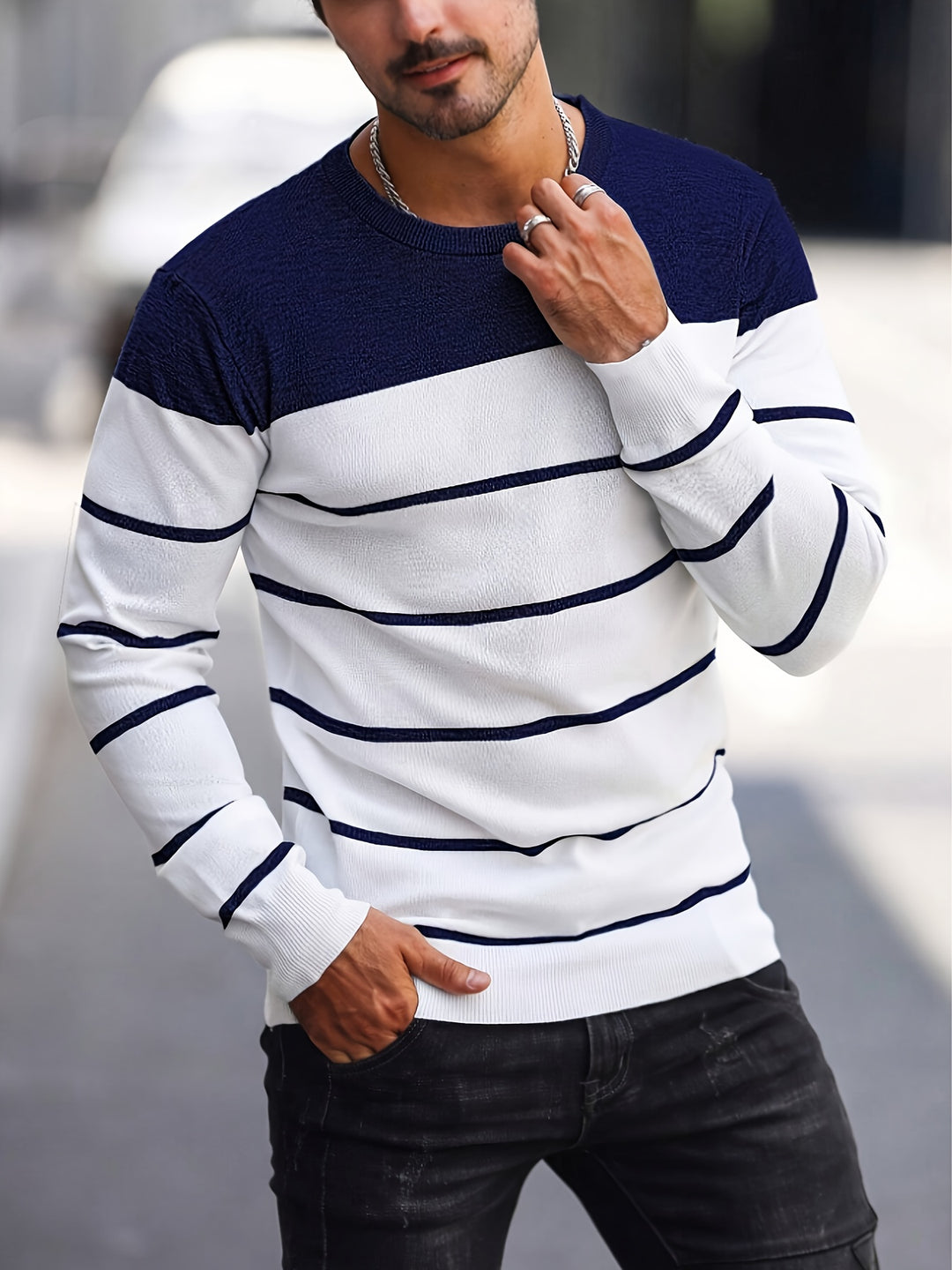 Rory | Colour-Block Striped Pullover