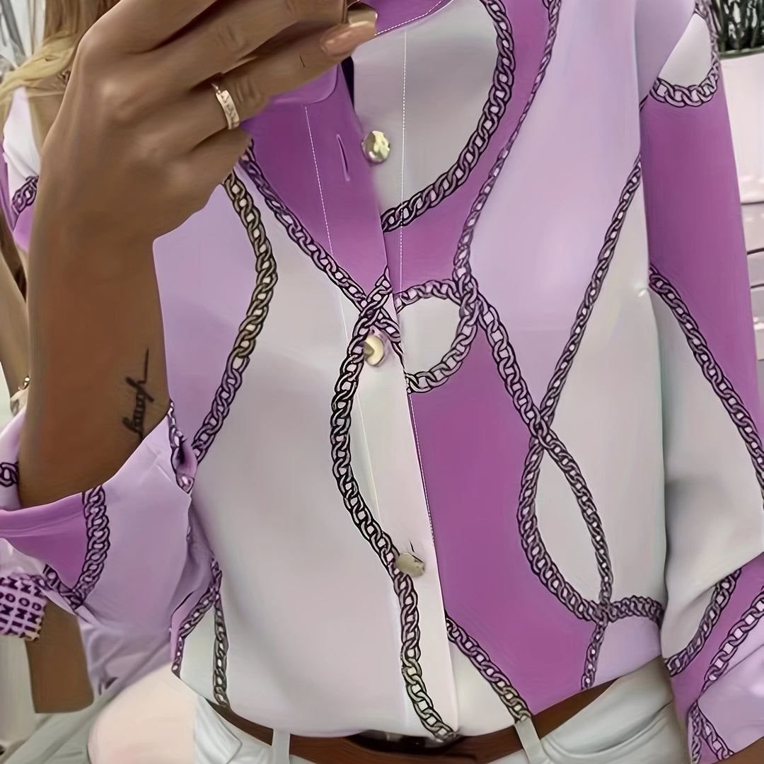Vivien | Chain-Print Statement Blouse