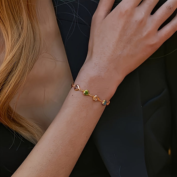 Rosetta | Heart-Link Charm Bracelet