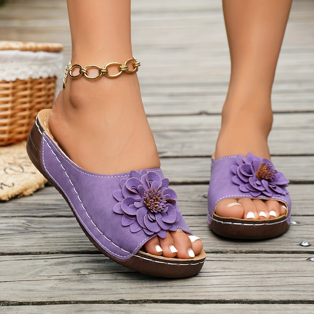 Rosalyn | Floral Comfort Wedge Sandals