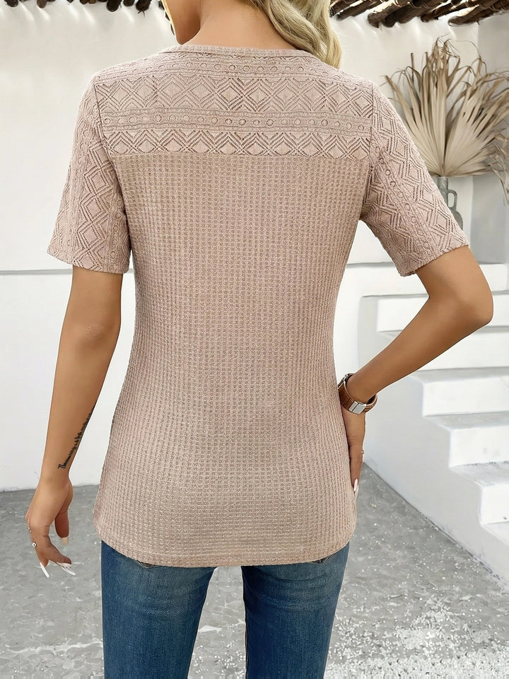 Josie | Lace-Trimmed Button-Detail Tunic