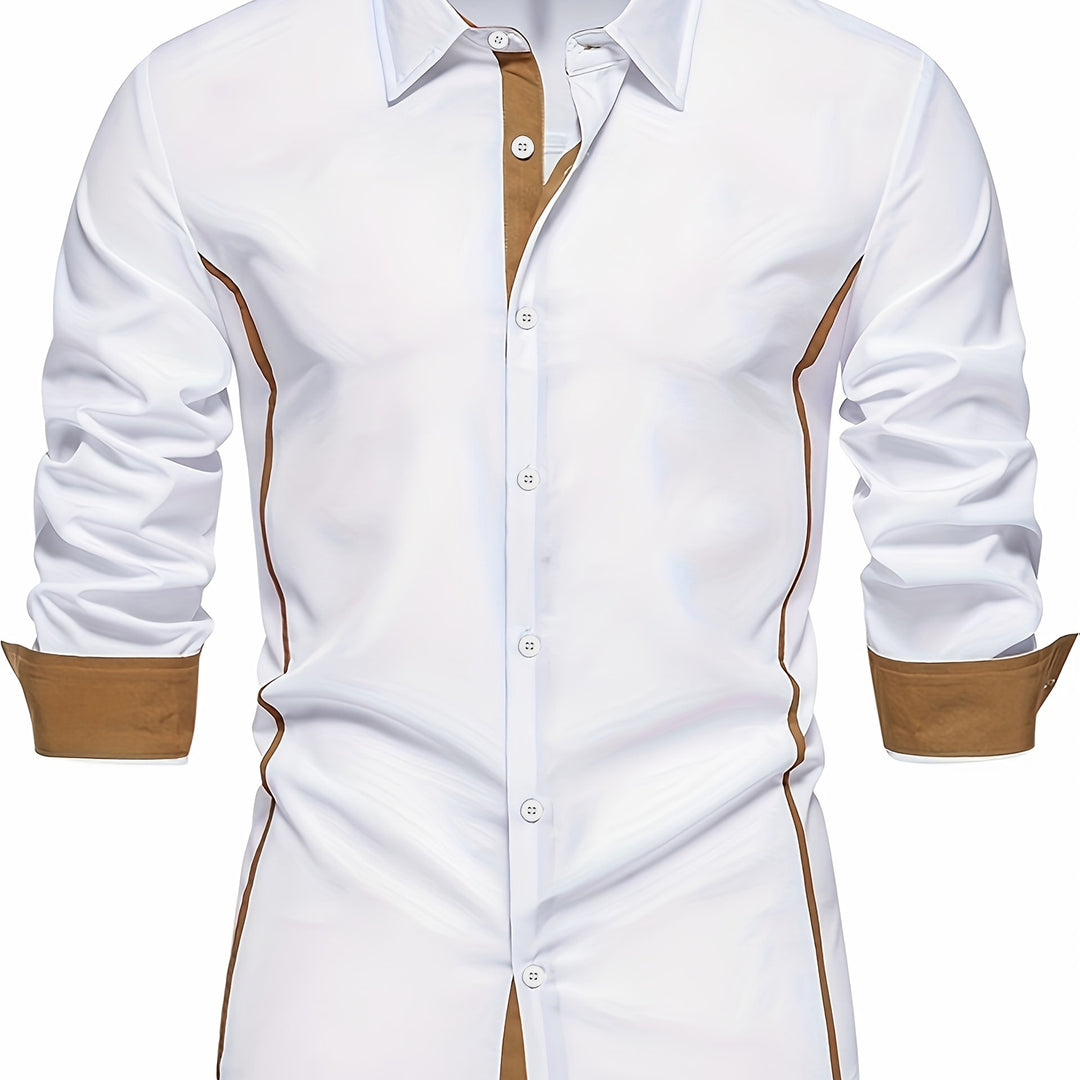 Damon | Contrast-Trim Slim Fit Shirt