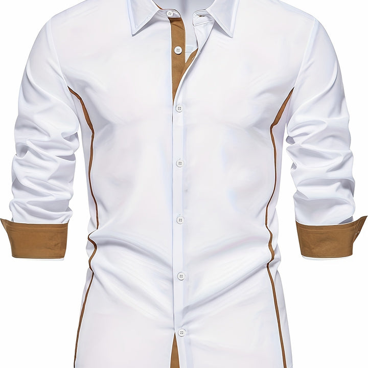 Damon | Contrast-Trim Slim Fit Shirt