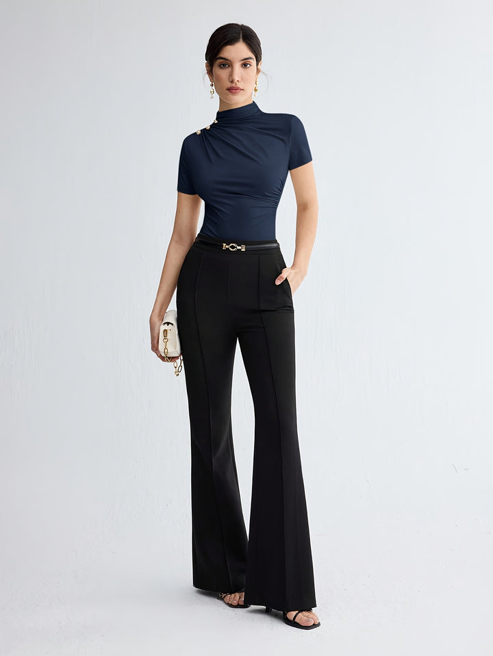 Hazel | Fitted Mock-Neck Top