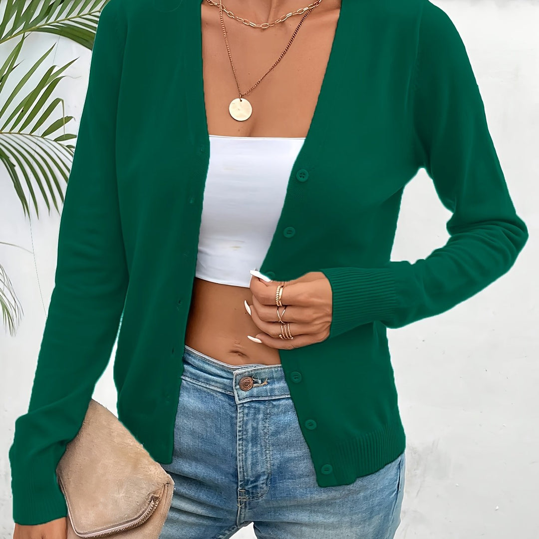 Annabel | Button-Front V-Neck Cardigan