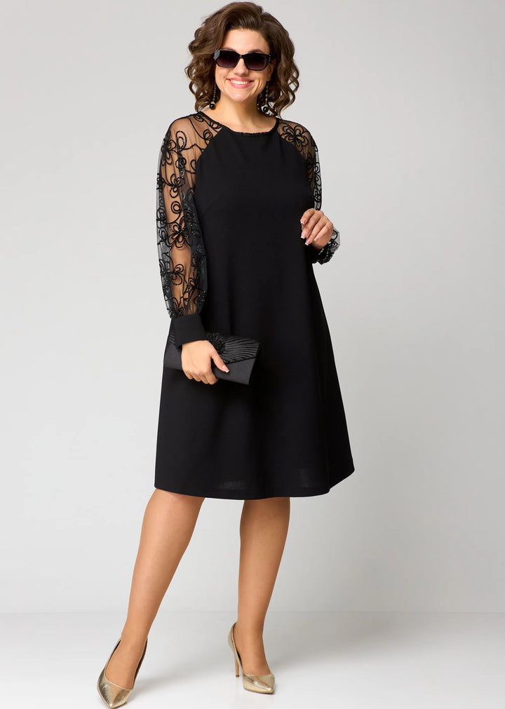 Fiona | Elegant Floral Sleeve Lace Dress