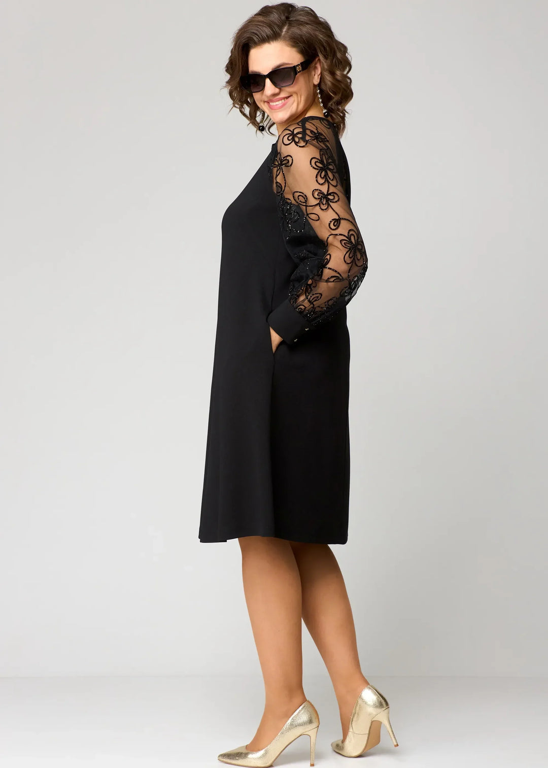 Fiona | Elegant Floral Sleeve Lace Dress