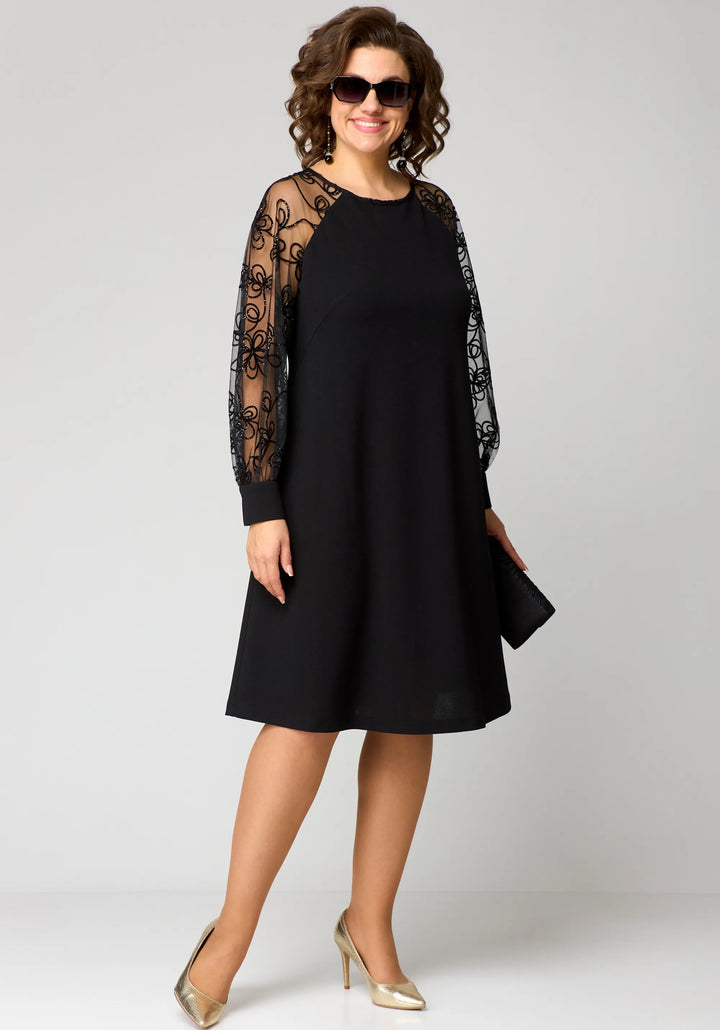 Fiona | Elegant Floral Sleeve Lace Dress